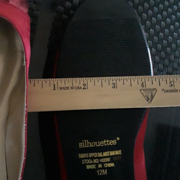 NEW Tricolor Red Taffetta Flats sz 12 - Picture 7 of 8